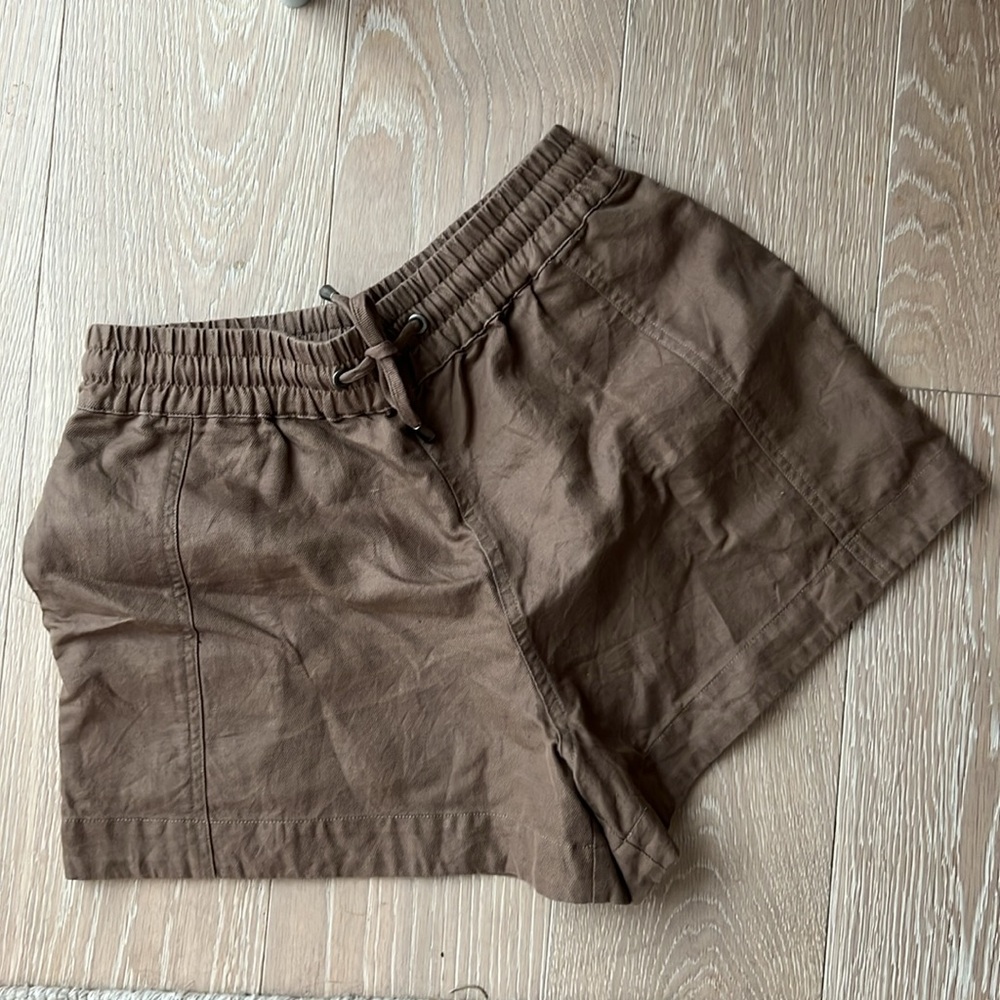 Apiece Apart Taupe Drawstring Shorts - Picture 2 of 4